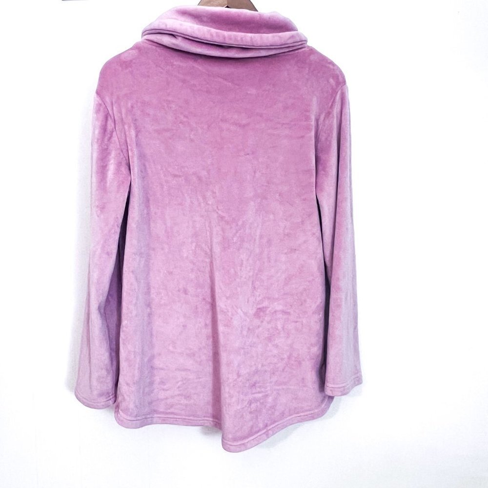 Softies Velour Pullover Cowl neck with Pockets Blush Pink Small - Picture 4 of 9